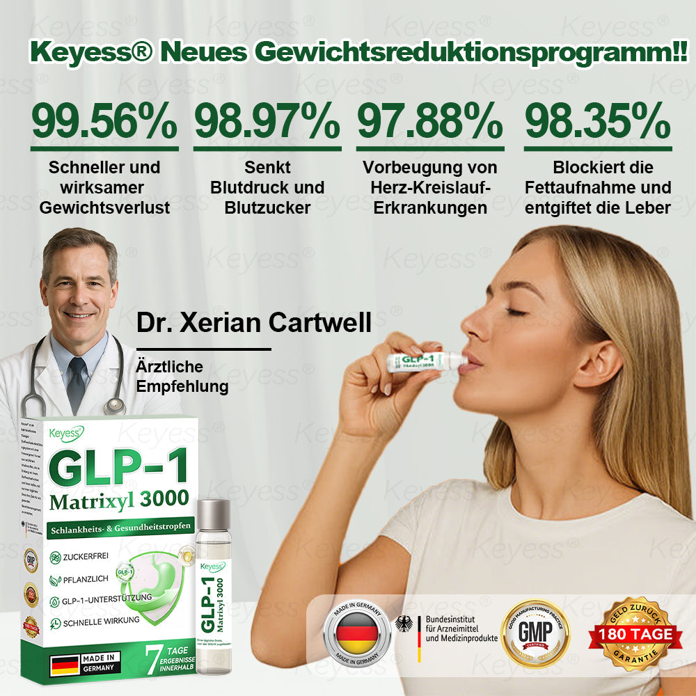 【Letzter Tag der Aktion – 80 % RABATT】 𝗞𝗲𝘆𝗲𝘀𝘀® 𝗚𝗟𝗣-𝟭 & 𝗠𝗮𝘁𝗿𝗶𝘅𝘆𝗹 𝟯𝟬𝟬𝟬 𝗦𝗰𝗵𝗹𝗮𝗻𝗸𝗵𝗲𝗶𝘁𝘀- & 𝗚𝗲𝘀𝘂𝗻𝗱𝗵𝗲𝗶𝘁𝘀-𝗧𝗿𝗼𝗽𝗳𝗲𝗻